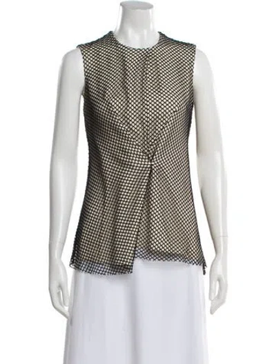 Pre-owned Cedric Charlier Patterned Crew Neck Top In Neutrals