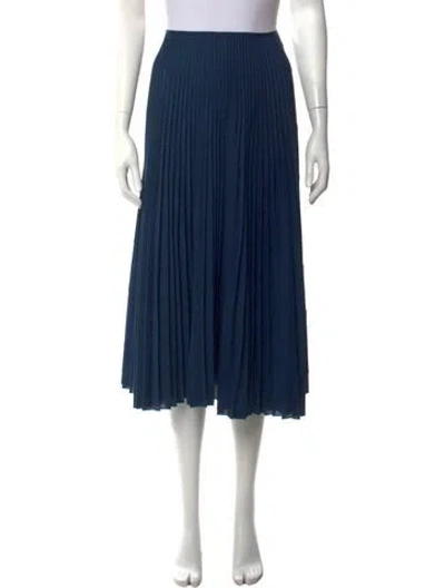 Pre-owned Cedric Charlier Pleated Accents Midi Length Skirt W/ Tags In Blue