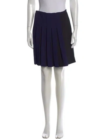Pre-owned Cedric Charlier Pleated Accents Mini Skirt In Blue