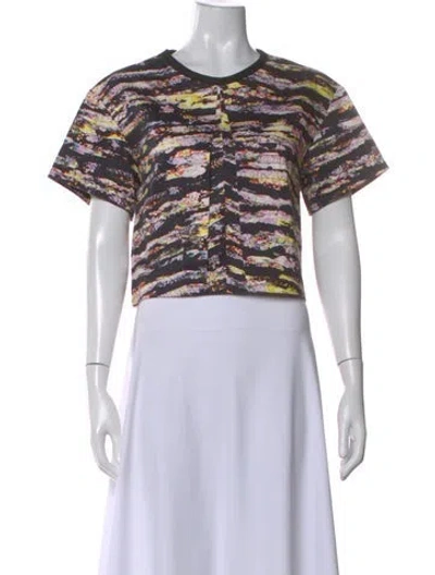 Pre-owned Cedric Charlier Printed Crew Neck T-shirt In White