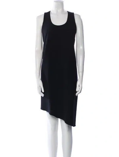 Pre-owned Cedric Charlier Scoop Neck Knee-length Dress In Black