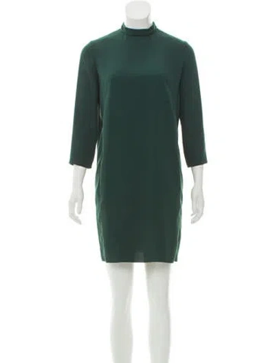 Pre-owned Cedric Charlier Shift Mock Neck Dress In Green