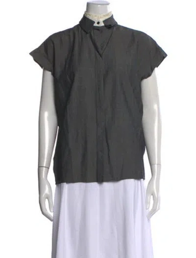 Pre-owned Cedric Charlier Short Sleeve Top In Grey