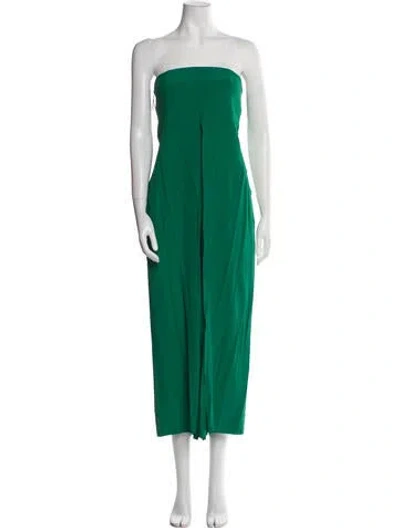 Pre-owned Cedric Charlier Strapless Jumpsuit In Green