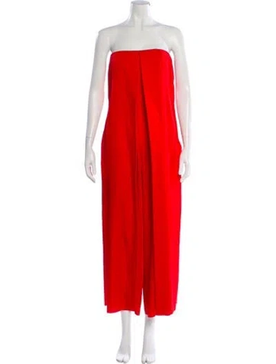 Pre-owned Cedric Charlier Strapless Jumpsuit In Orange