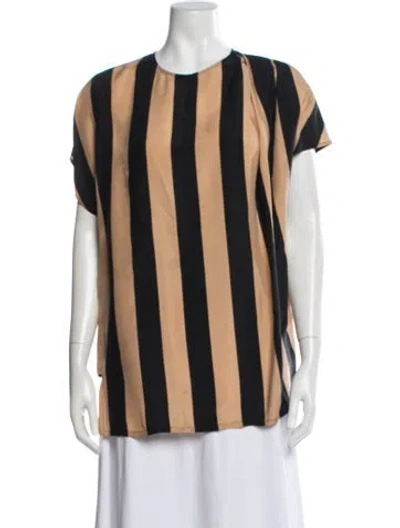 Pre-owned Cedric Charlier Striped Crew Neck Top In Blue