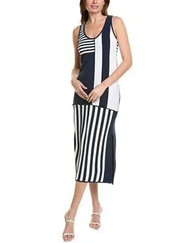 Pre-owned Cedric Charlier Striped Maxi Dress Women's In Blue