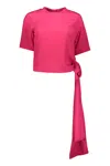 Cedric Charlier Top With Bow In Fuchsia