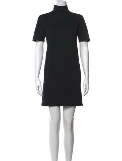 Pre-owned Cedric Charlier Turtleneck Mini Dress In Black