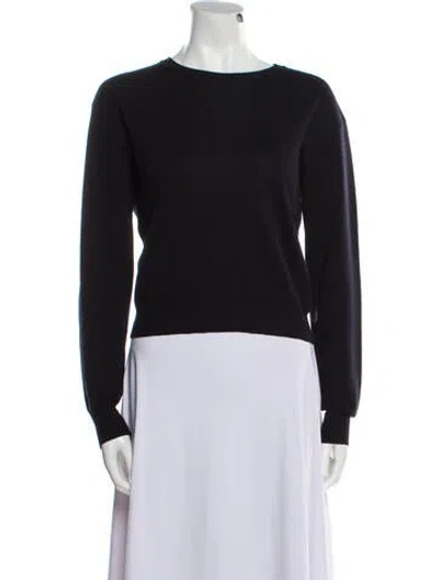 Pre-owned Cedric Charlier Virgin Wool Crew Neck Sweater In Black