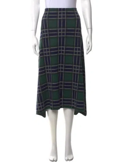 Pre-owned Cedric Charlier Virgin Wool Midi Length Skirt In Green