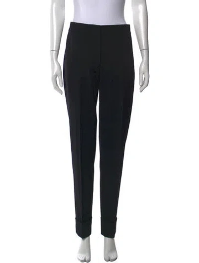 Pre-owned Cedric Charlier Virgin Wool Straight Leg Pants In Black