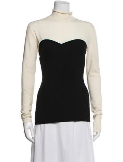 Pre-owned Cedric Charlier Virgin Wool Turtleneck Sweater In Black/neutrals