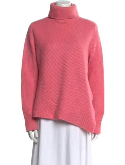 Pre-owned Cedric Charlier Virgin Wool Turtleneck Sweater In Pink