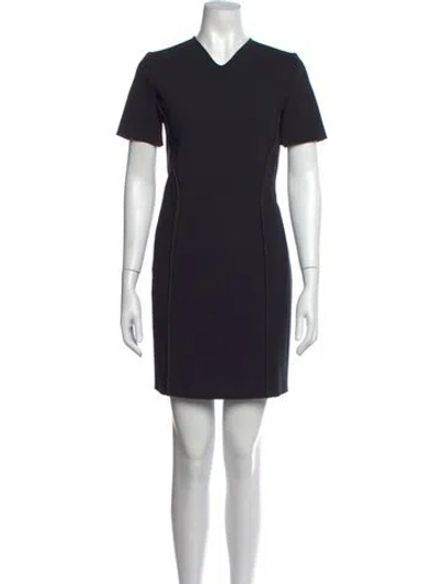 Pre-owned Cedric Charlier V-neck Mini Dress In Black