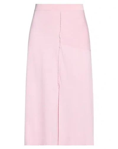 Cedric Charlier Woman Midi Skirt Pink Size 8 Viscose, Polyamide