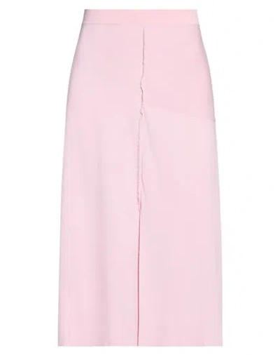 Cedric Charlier Woman Midi Skirt Pink Size 6 Viscose, Polyamide