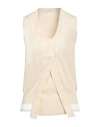 Cedric Charlier Woman Sweater Beige Size 6 Cotton, Cashmere In Beige