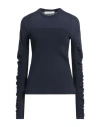 Cedric Charlier Woman Sweater Navy Size 6 Cotton, Cashmere, Polyamide, Elastane In Navy Blue