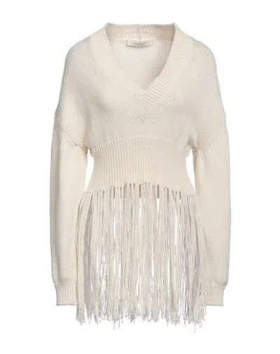 Cedric Charlier Woman Sweater White Size 6 Cotton, Polyamide