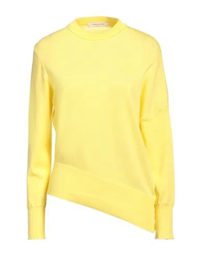 Cedric Charlier Woman Sweater Yellow Size 10 Cotton, Cashmere