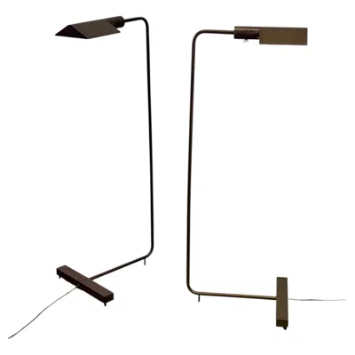 Pre-owned Cedric Hartman Pair Of Floor Lamps By  In Gold
