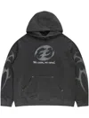Ceec Distressed-effect Printed Hoodie In Grey