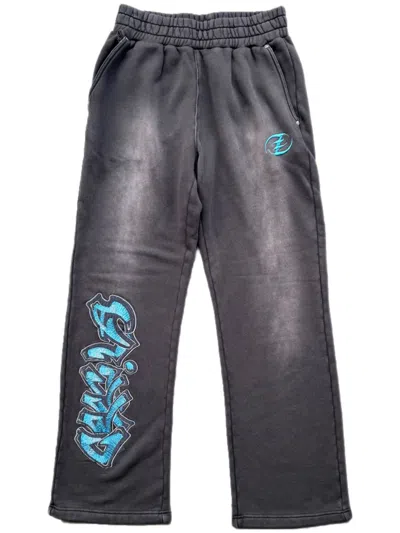 Ceec Embroidery Graffiti Track Pants In Grey