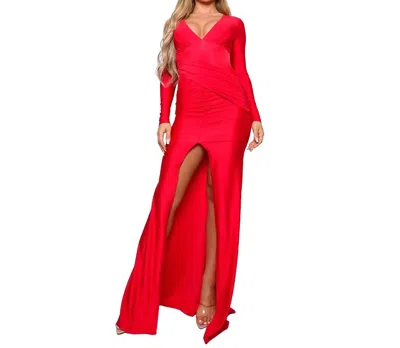 Cefian Costello Wrap Maxi Dress In Red