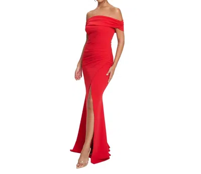 Cefian Galleria Foldover Maxi Dress In Red