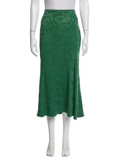 Pre-owned Cefinn Camouflage Print Midi Length Skirt In Green