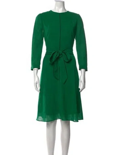 Pre-owned Cefinn Crew Neck Knee-length Dress In Green