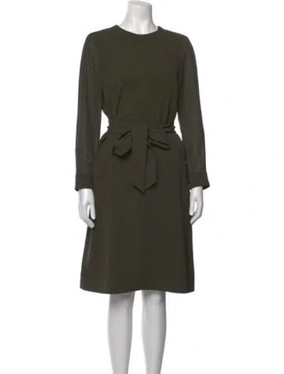 Pre-owned Cefinn Crew Neck Knee-length Dress In Green