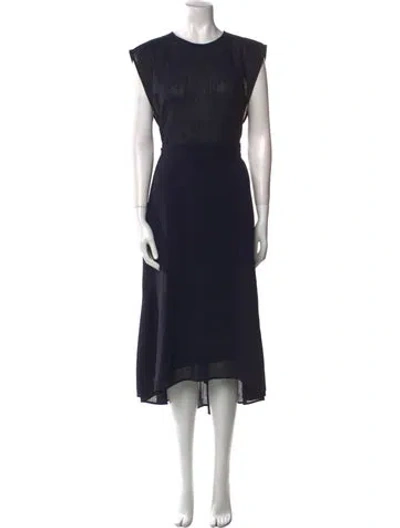 Pre-owned Cefinn Crew Neck Long Dress In Blue