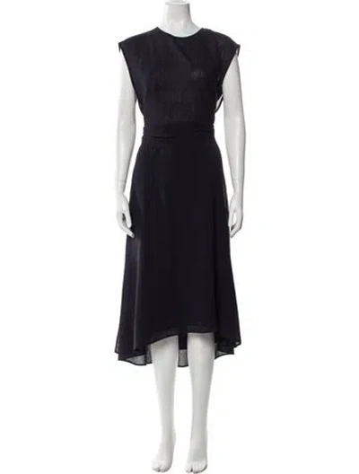 Pre-owned Cefinn Crew Neck Long Dress In Blue