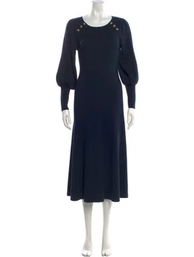 Pre-owned Cefinn Crew Neck Long Dress In Blue