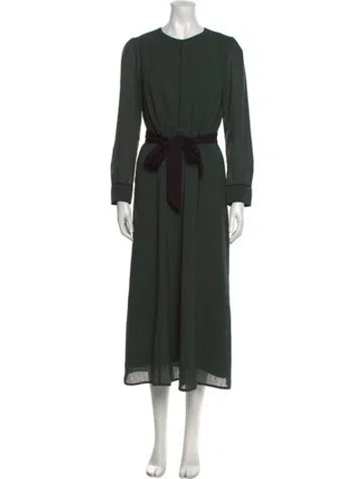 Pre-owned Cefinn Crew Neck Long Dress In Green
