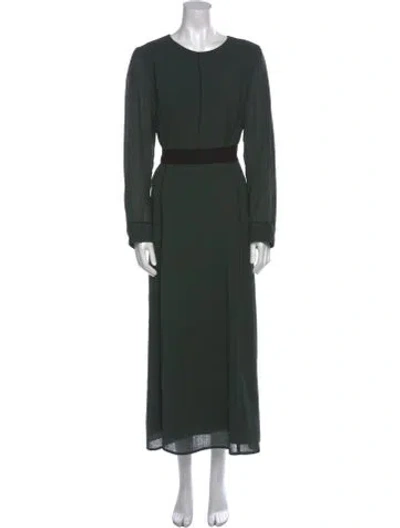 Pre-owned Cefinn Crew Neck Long Dress In Green