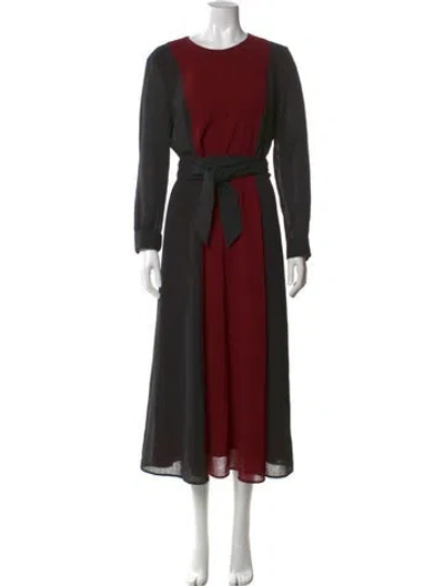Pre-owned Cefinn Crew Neck Long Dress In Red