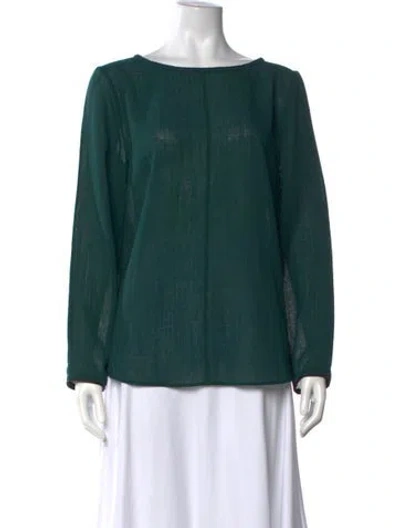 Pre-owned Cefinn Crew Neck Long Sleeve Top In Green