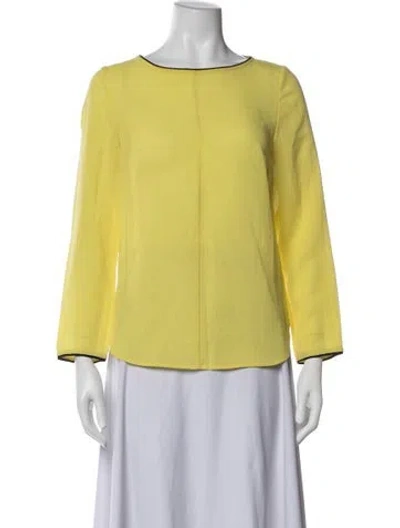 Pre-owned Cefinn Crew Neck Long Sleeve Top In Yellow