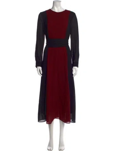 Pre-owned Cefinn Crew Neck Midi Length Dress In Red