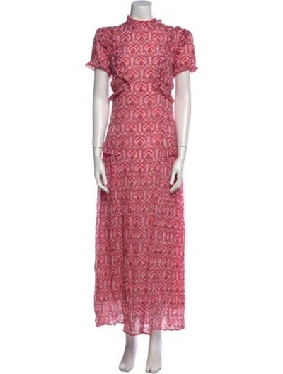 Pre-owned Cefinn Floral Print Long Dress In Pink