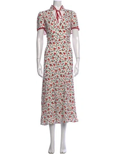 Pre-owned Cefinn Floral Print Midi Length Dress In Multicolor