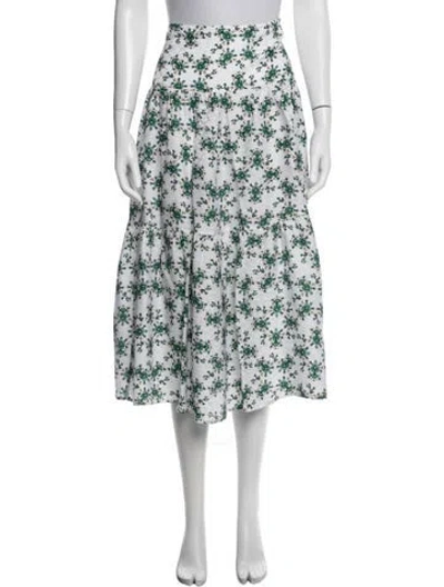 Pre-owned Cefinn Floral Print Midi Length Skirt In Multi