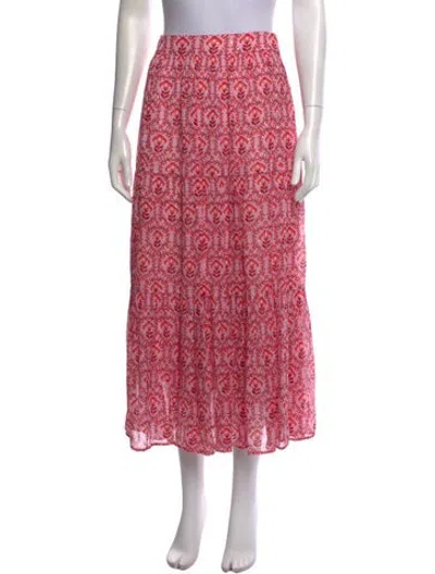 Pre-owned Cefinn Floral Print Midi Length Skirt In Pink