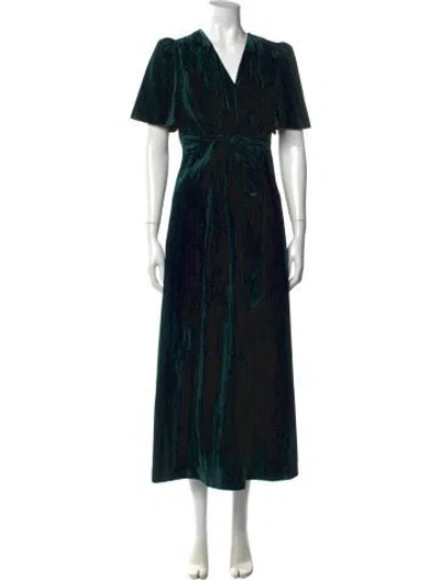 Pre-owned Cefinn Leather Midi Length Dress In Blue