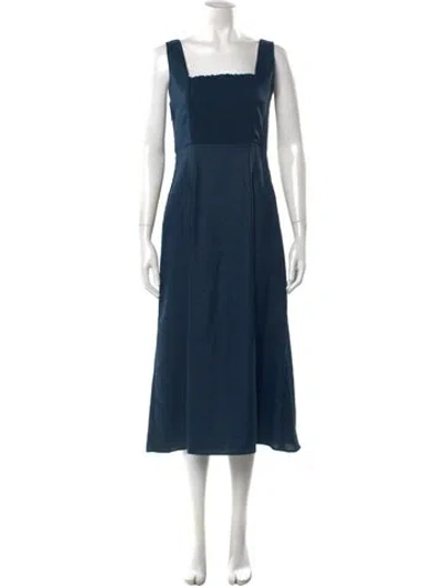 Pre-owned Cefinn Linen Long Dress In Blue