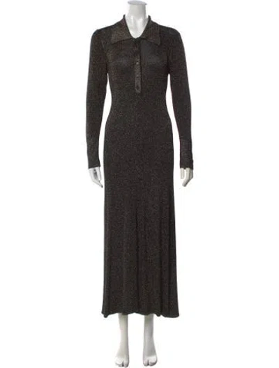 Pre-owned Cefinn Long Dress In Green/metallic