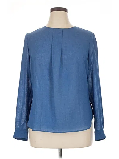 Pre-owned Cefinn Long Sleeve Blouse In Blue